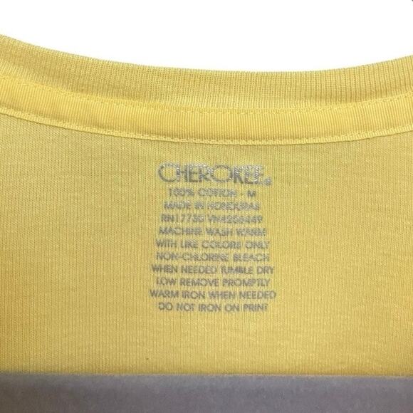 Cherokee Yellow Short Sleeve Cotton Top - Picture 7 of 7